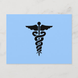 Medizinisches Symbol Caduceus Postkarte