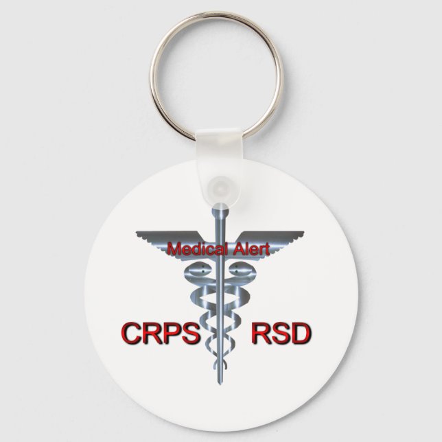 Medizinisches Symbol - CRPS-RSD-Warnhinweis Schlüsselanhänger (Vorderseite)