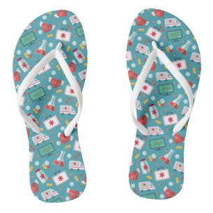 Medizinisches Symbolmuster Flip Flops