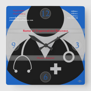 Medizinisches Thema Wall Clock HAMbyWG Quadratische Wanduhr