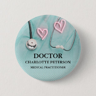 Medizinisches Uniform-Stethoskop- Arzt-Name-Tag Button