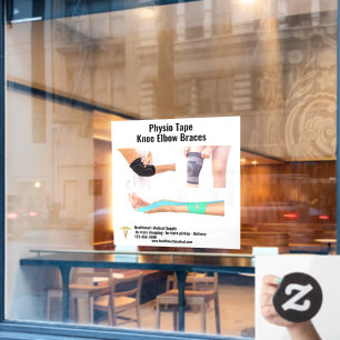 Medizinisches Versorgungsmaterial Physio Tape Knie Fensteraufkleber