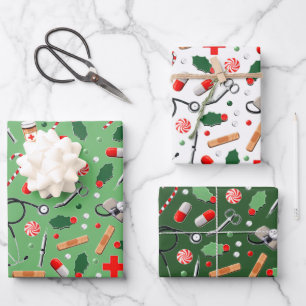 Medizinisches Weihnachtsgeschenk Geschenkpapier Set