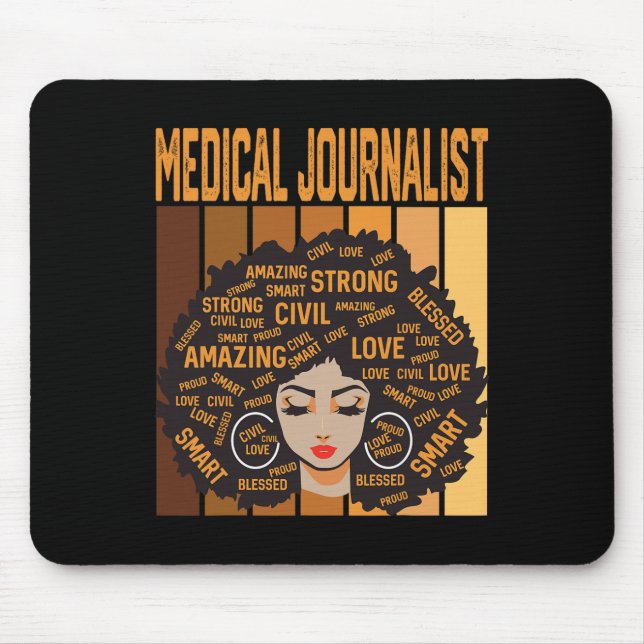 Medizinjournalist Mächtiger Schwarzer Geschichtsmo Mousepad (Vorne)