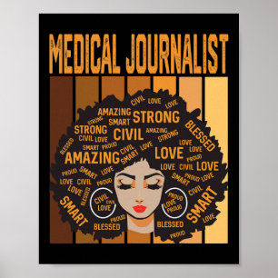 Medizinjournalist Mächtiger Schwarzer Geschichtsmo Poster