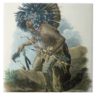 Medizinmann des Mandan Stammes im Kostüm von Fliese