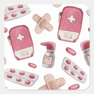 Medizinprodukte Quadratischer Aufkleber