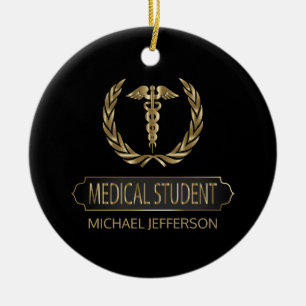 Medizinstudenten 👨 ⚕️ - Schwarz und Gold Keramik Ornament