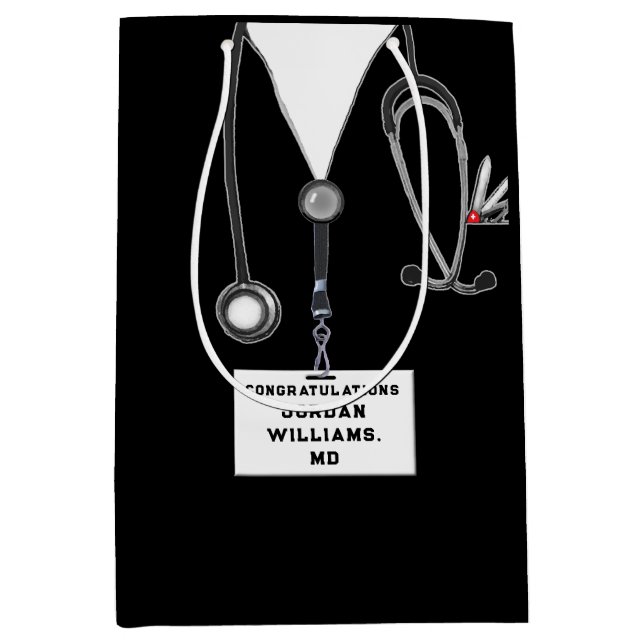 Medizinstudium Abschluss Mittlere Geschenktasche Mittlere Geschenktüte (Vorderseite)