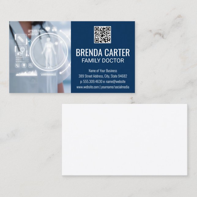 Medizintechnik | QR-Prüfcode | Arzt Visitenkarte (Vorne/Hinten)