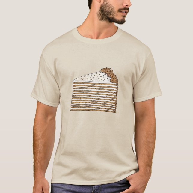 Medovik Honey Cake Slice Russisches Ukrainisches D T-Shirt (Vorderseite)