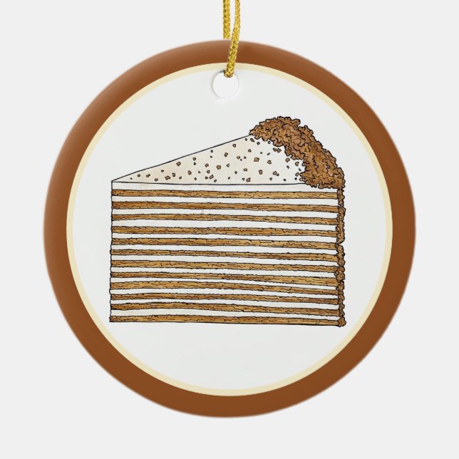 Medovik Medivnyk Russisch Ukrainisches Honey Cake  Keramik Ornament (Vorne)