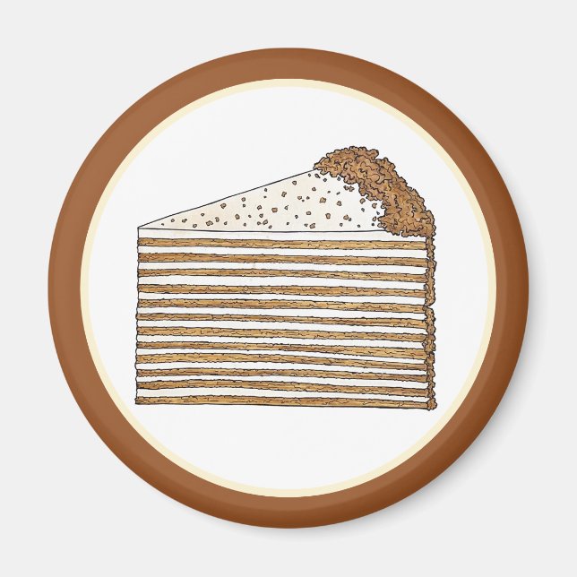 Medovik Medivnyk Russisch Ukrainisches Honey Cake  Magnet (Vorne)
