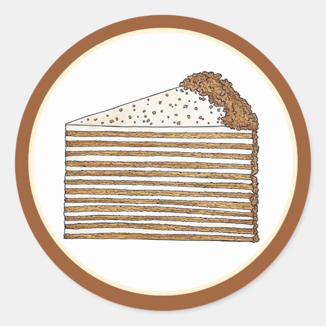 Medovik Medivnyk Russisch Ukrainisches Honey Cake  Runder Aufkleber (Vorderseite)