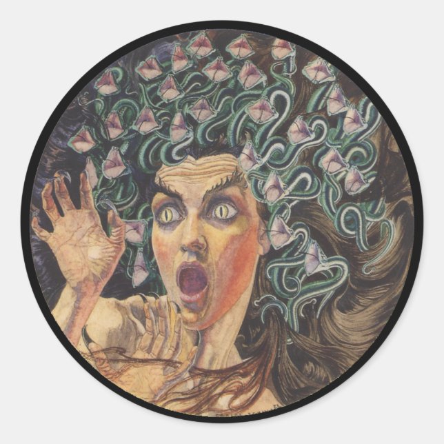 Medusa 1895 runder aufkleber (Vorderseite)