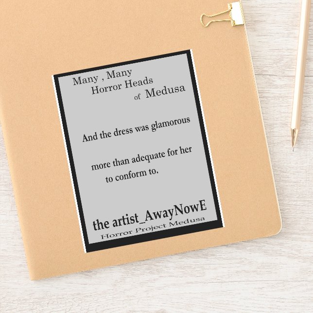 Medusa 4MMHeads Phrases 2025 Horror Book Awaynowe Aufkleber (Notizbuch)
