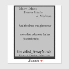 Medusa 4MMHeads Phrases 2025 Horror Book Awaynowe Aufkleber