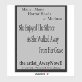 Medusa 8MMHeads Phrases 2025 Horror Book Awaynowe Aufkleber