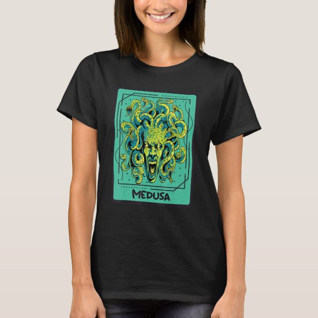 Medusa Antikes griechisches Tarot Card Griechisch  T-Shirt (Vorderseite)