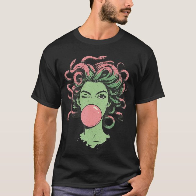 Medusa Bubblegum Mythological Snake Hair Goddess F T-Shirt (Vorderseite)