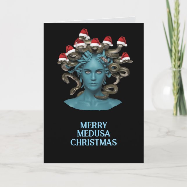 Medusa Christmas Feiertagskarte (Vorderseite)