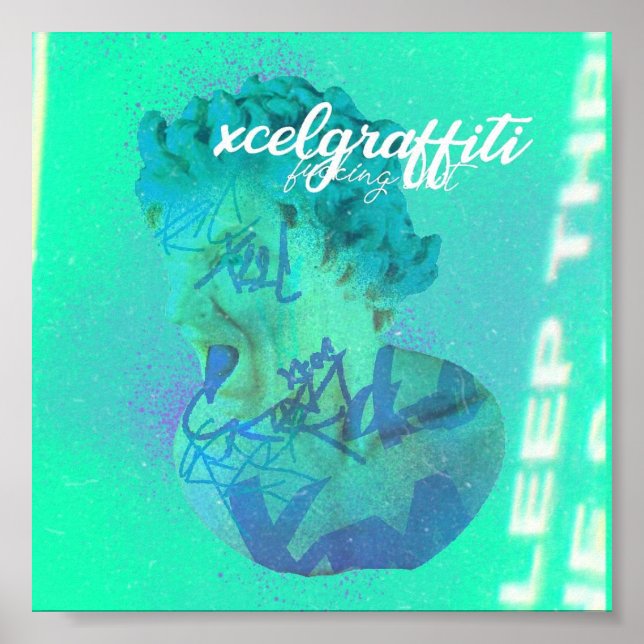 Medusa - Cyan Aesthetic Poster by xcelgraffiti (Vorne)