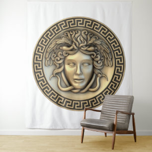 Medusa Gold Wall Art Wandteppich