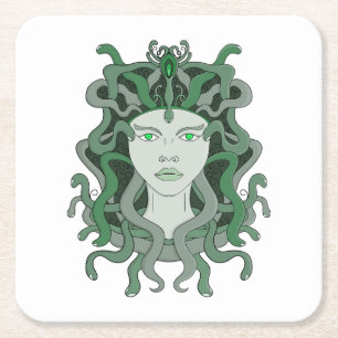 Medusa Gorgo Schlange Gorgone Monster griechische Rechteckiger Pappuntersetzer