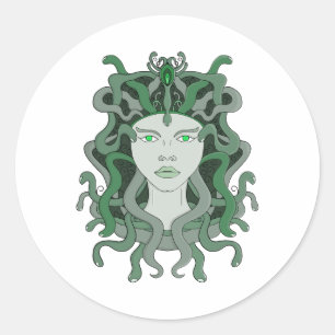 Medusa Gorgo Snake Gorgon Monster Griechische Myth Runder Aufkleber