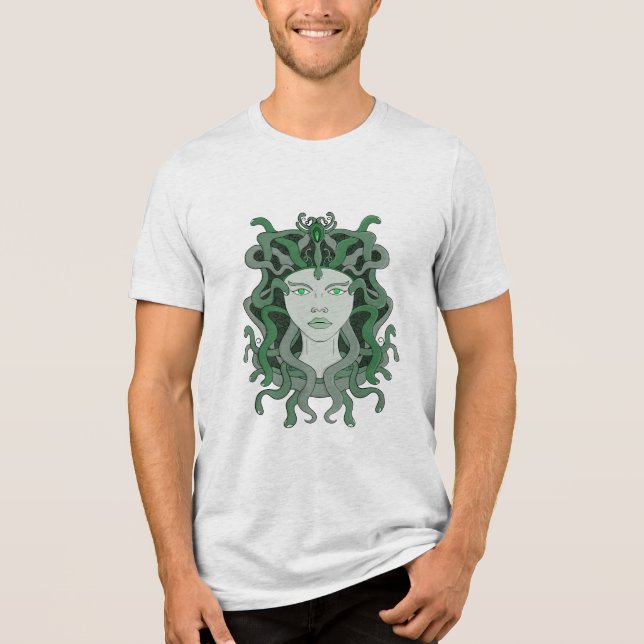 Medusa Gorgo Snake Gorgon Monster Griechische Myth Tri-Blend Shirt (Vorderseite)