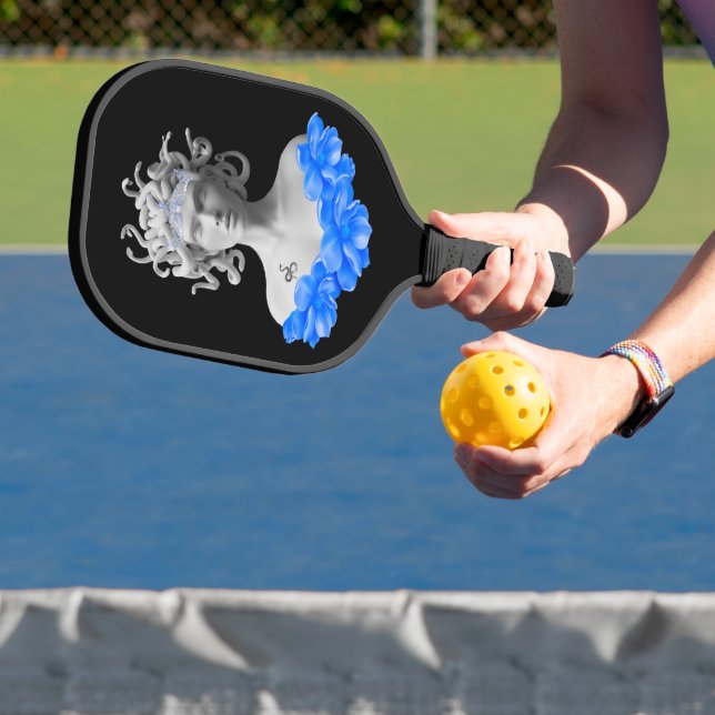 Medusa Gorgon Griechische Mythologie Blauer Blämol Pickleball Schläger (InSitu)