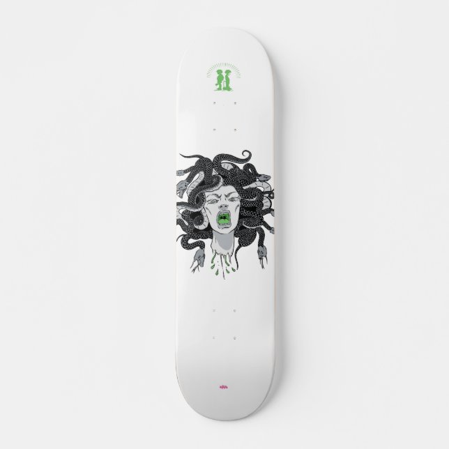 "Medusa" grau Skateboard (Vorne)