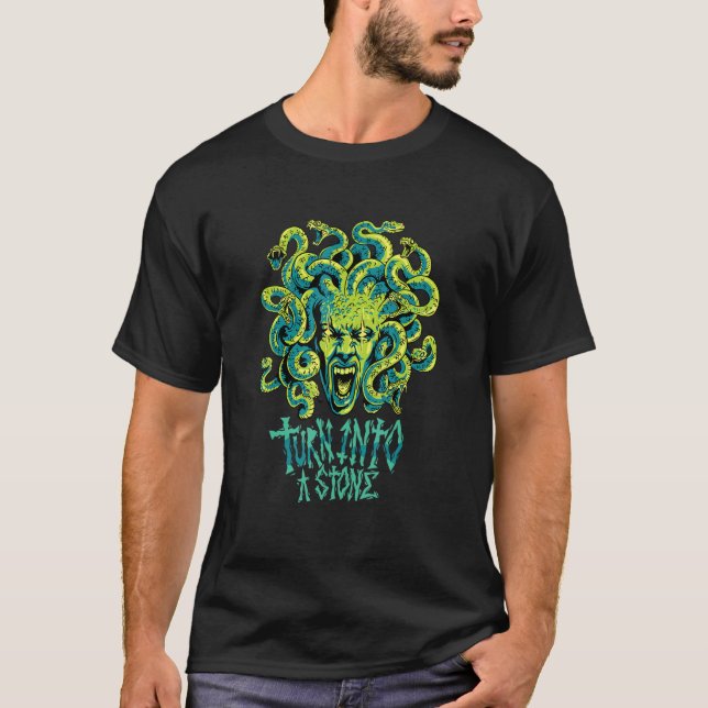 Medusa Greek Mythology Monster Snake Head Turn Int T-Shirt (Vorderseite)