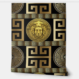 Medusa Griechisches Schlüsselgold für Black Design Tapete