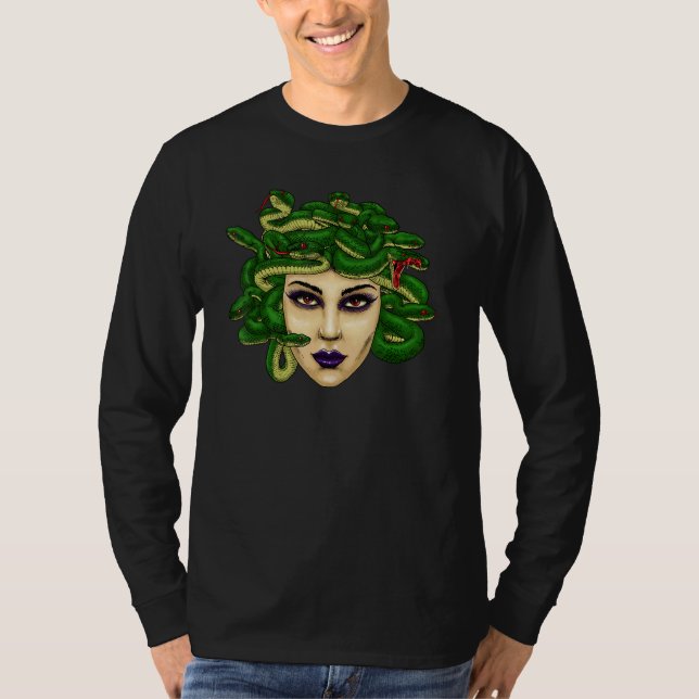 Medusa Head Face Greek Mythology Snake Goddess Myt T-Shirt (Vorderseite)
