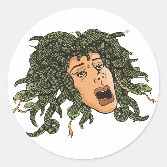 Medusa Head Runder Aufkleber (Vorderseite)