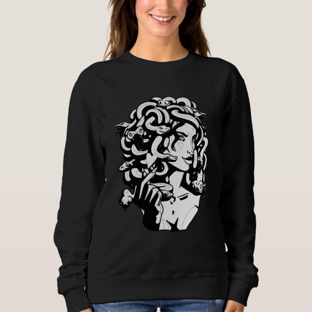 Medusa Head Snake Hair Greek Mythology Ancient Lov Sweatshirt (Vorderseite)