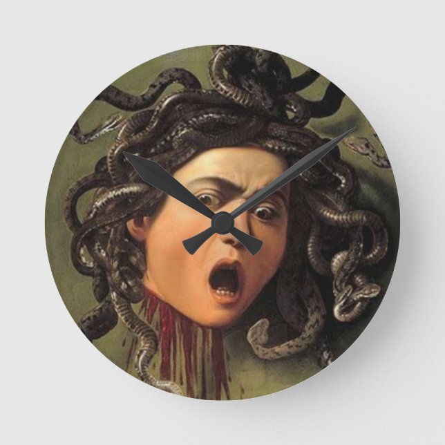 Medusa Head von Caravaggio Runde Wanduhr (Vorderseite)