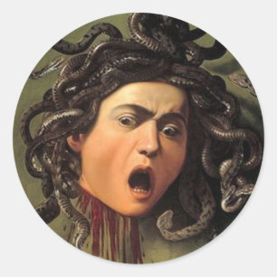 Medusa-Kopf von Caravaggio Runder Aufkleber