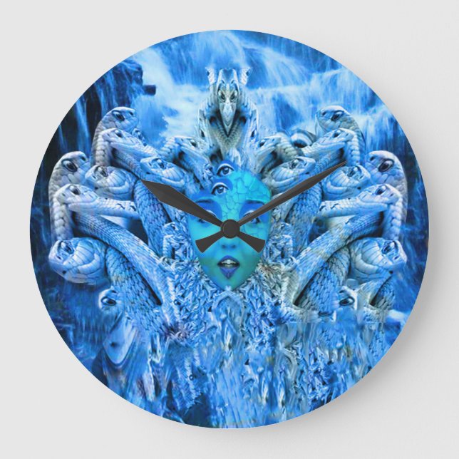 Medusa Metamorphose Große Wanduhr (Vorderseite)
