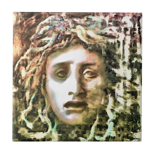 Medusa Portrait eines Gorgon Fliese (Vorderseite)