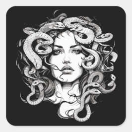 Medusa Quadratischer Aufkleber