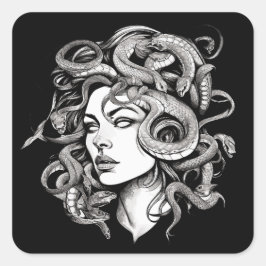 Medusa Quadratischer Aufkleber