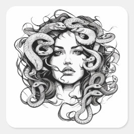 Medusa Quadratischer Aufkleber