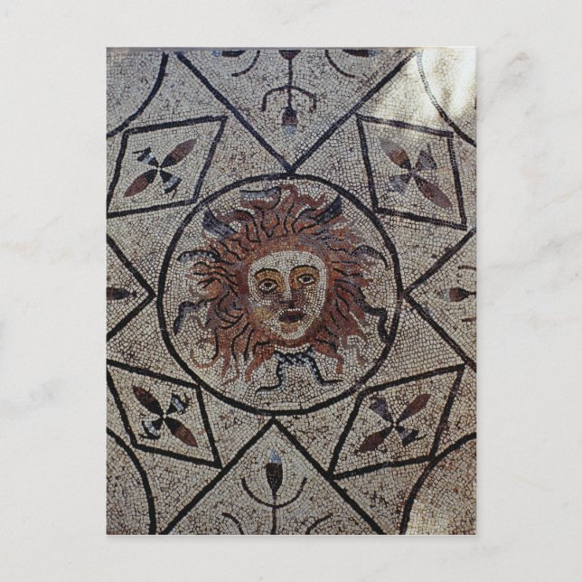 Medusa, römisches Mosaik aus dem Haus von Orpheus Postkarte (Vorderseite)
