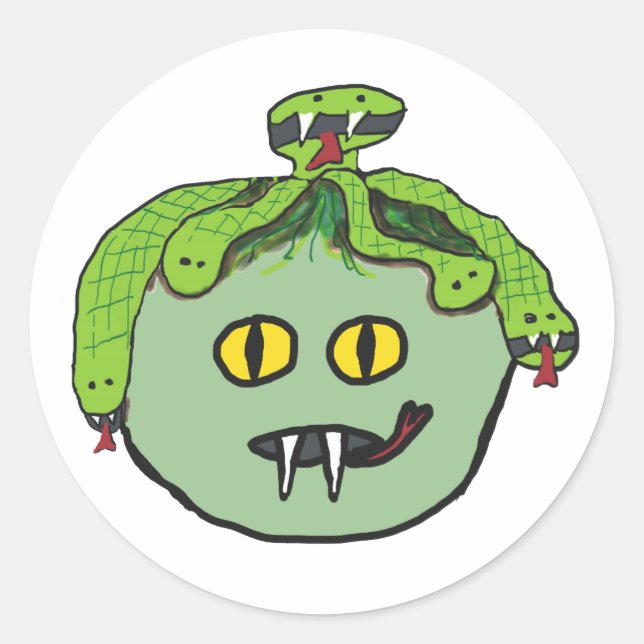 Medusa Runder Aufkleber (Vorderseite)