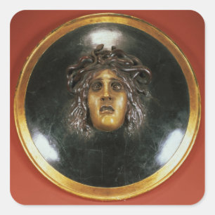 Medusa-Schild Quadratischer Aufkleber