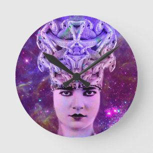 Medusa Snake Woman Runde Wanduhr
