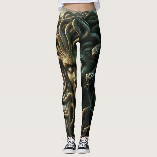 Medusa Stare of Death Head of Snakes Leggings (Vorderseite)