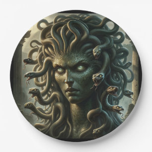 Medusa Starren des Todes Kopf der Schlangen Pappteller